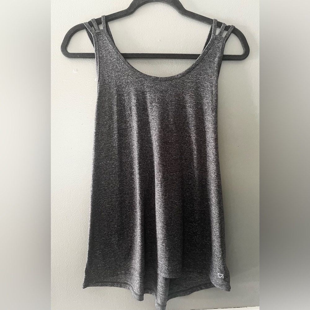 GapFit Heather Grey Strappy Back Tank Top | Size L